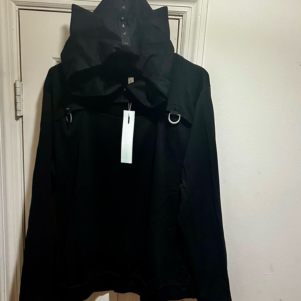 NWT Dressfo gothic sweatshirt with spiky studded hoodie with ears